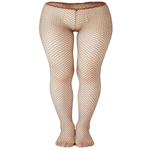 Mode V-taille netkousen met glitters metallic draden-Bruin
