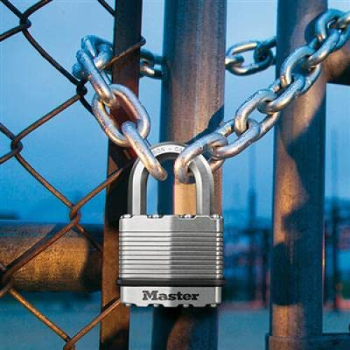 Master Lock MASTER LOCK Heavy Duty Padlock, Security Level 8/10, Keyed, Laminated Steel, Wea 1