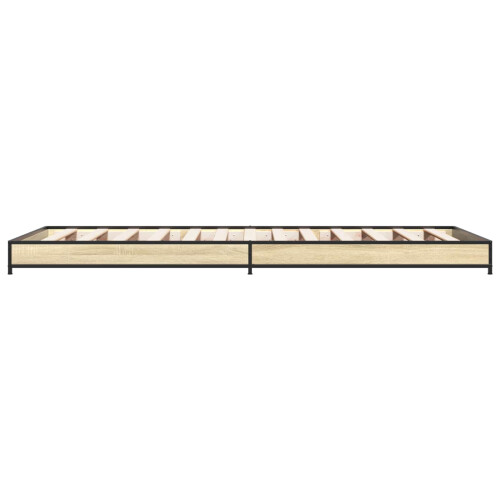 VidaXL vidaXL Bed Frame Sonoma Oak 80 x 200 cm Engineered Wood 2