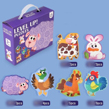 (Farm Series)Dinosaur World Puzzle Collection For Kids With Storage Bag Stem Gift Preschool