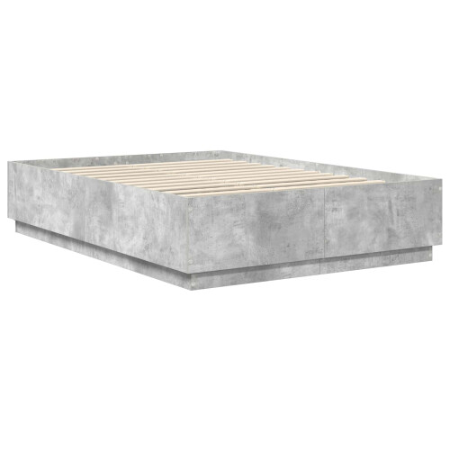 VidaXL vidaXL Bed Frame Concrete Grey 150 x 200 cm Engineered Wood 2