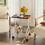Living And Home Mobile Side Table with Lower Basket, Walnut 1