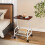 Living And Home Mobile Side Table with Lower Basket, Walnut 2