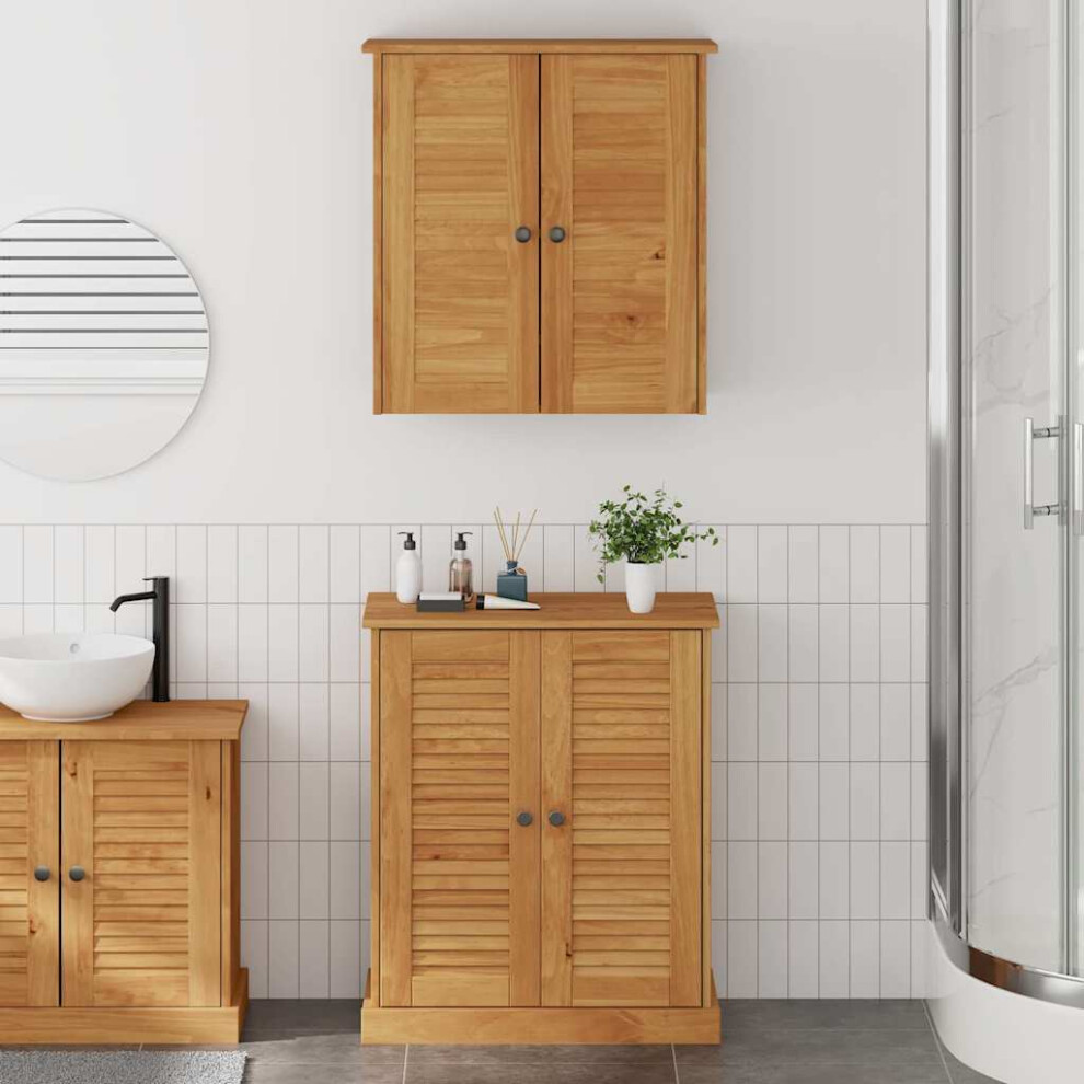 Vidaxl Bathroom Furniture Set Vigo 2 Pcs Brown And Honey Brown