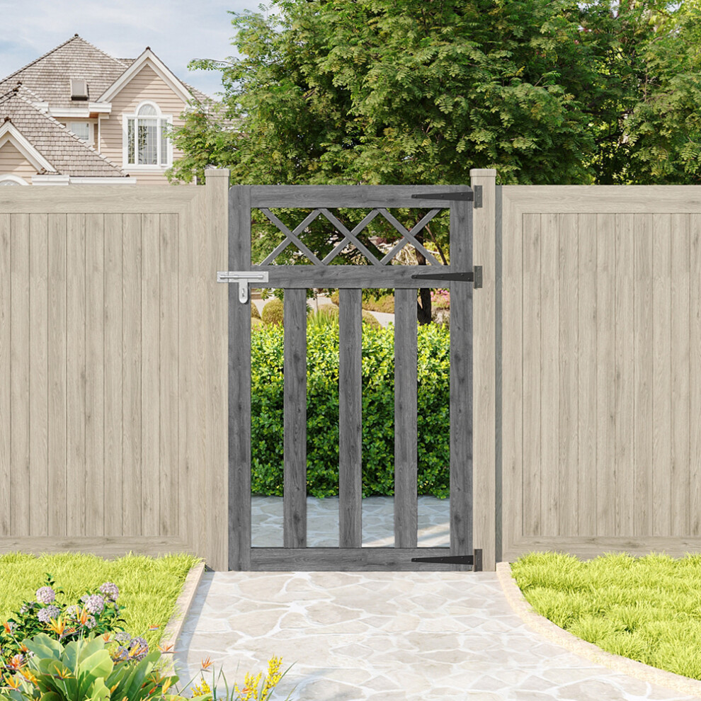 76X120cm Wooden Garden Gate, Spruce Pedestrian Fence Gate With Hardware Kit 614633981911