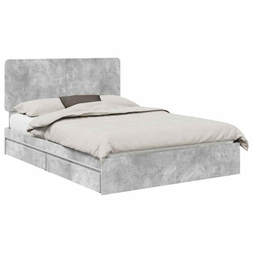 VidaXL vidaXL Storage Bed Concrete Grey 150 x 200 cm Engineered Wood 1