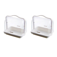 2X Kitchen Bread Storage Box Plastic First Aid Medicine Storage Box Cosmetic Organizer Multifunctional Flip Boxes