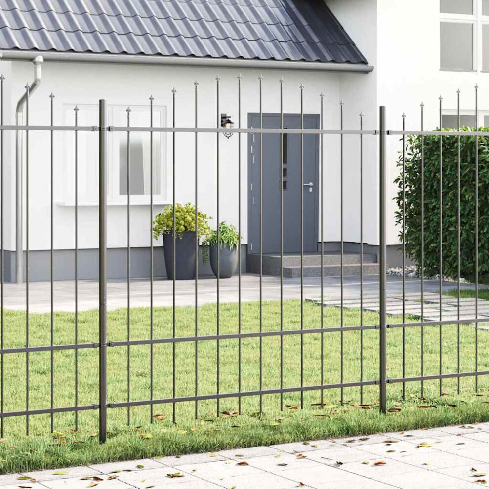 Vidaxl Garden Fence 6 Pcs Grey 170 X 215 Cm Powder-Coated Steel