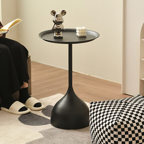 Living And Home Modern Small Round Metal Side Table