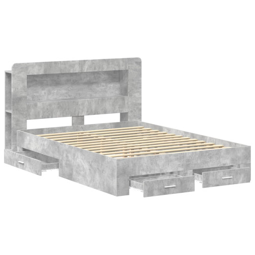 VidaXL vidaXL Bed Frame with Storage Concrete Grey 160 x 200 cm 2