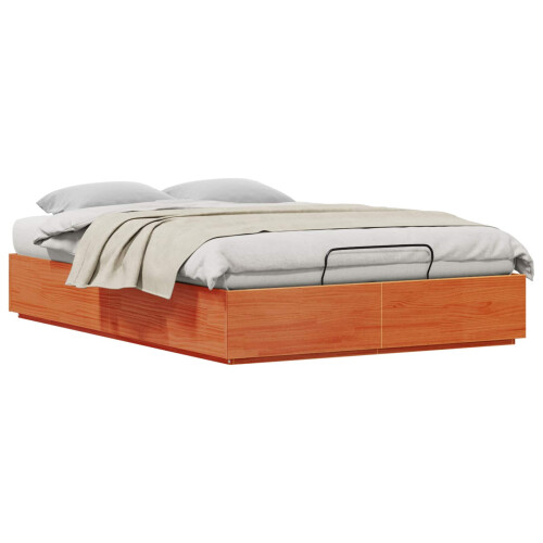 VidaXL vidaXL Ottoman Bed Frame Wax Brown 120 x 190 cm Solid Pine Wood 1