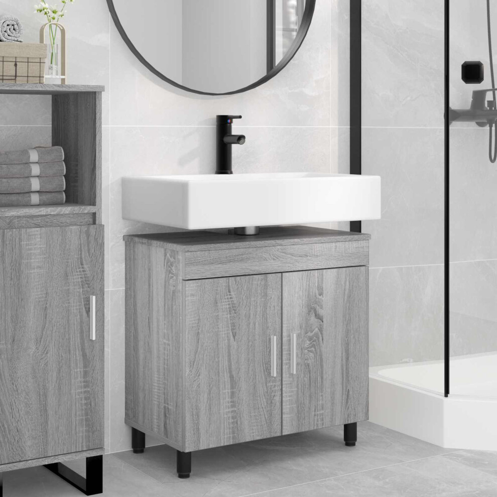 Vidaxl Bathroom Vanity Unit Grey Sonoma 60 X 35 X 60 Cm