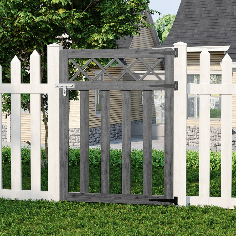 120X90cm Wooden Garden Gate, Spruce Pedestrian Fence Gate With Hardware Kit 614633981935