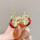 (Flocking Radiant Rose) Samt-Blumen Haarclips mit Strass für Damen 1
