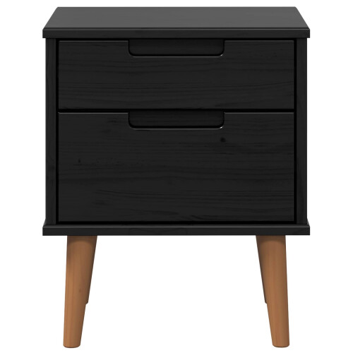VidaXL vidaXL Bedside Cabinet Black 40 x 35 x 48 cm Solid Pine Wood 2