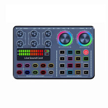 Live Sound Card Professional Gaming Sound Card Audio Mixer for Karaoke Broadcast KTV Singing Live Sound Mixer