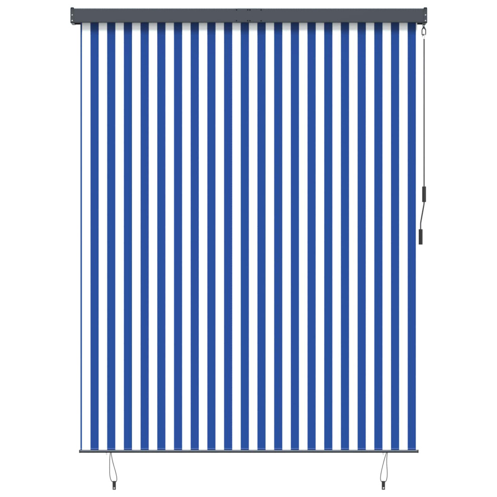 Vidaxl Roller Blind Blue And White 200 X 250 Cm Fabric And Aluminum