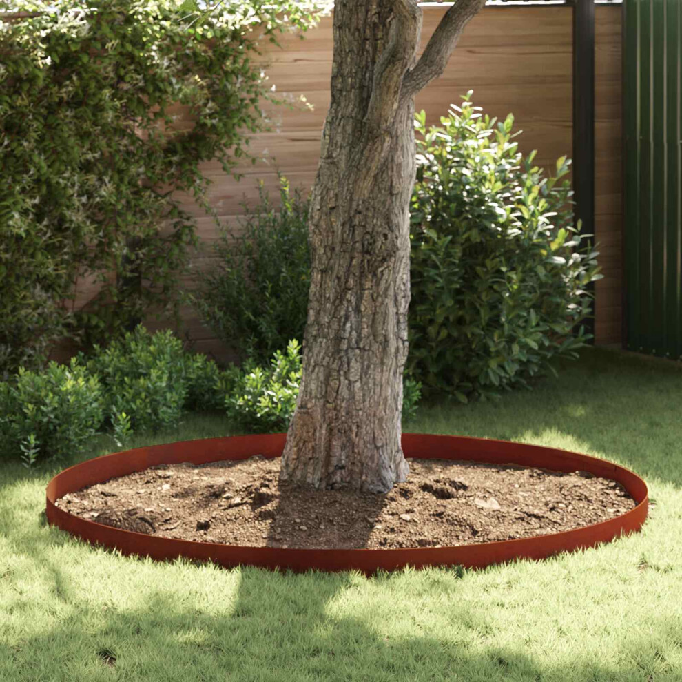 Vidaxl Lawn Edging 4 Pcs Rusty 450 X 0.05 X 15 Cm Weathering Steel
