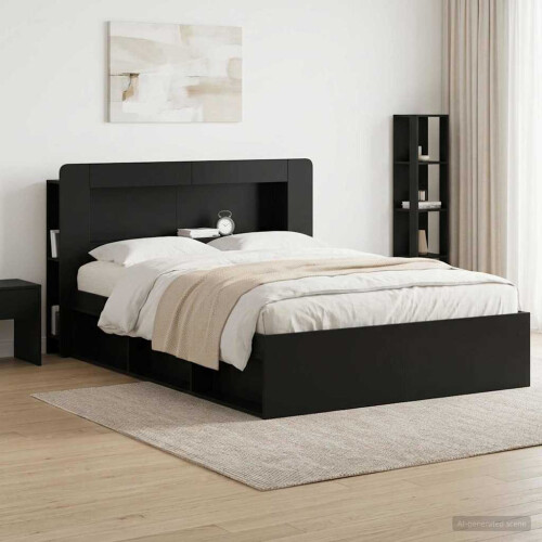 VidaXL vidaXL Headboard Cabinet with Storage Black Engineered Wood
