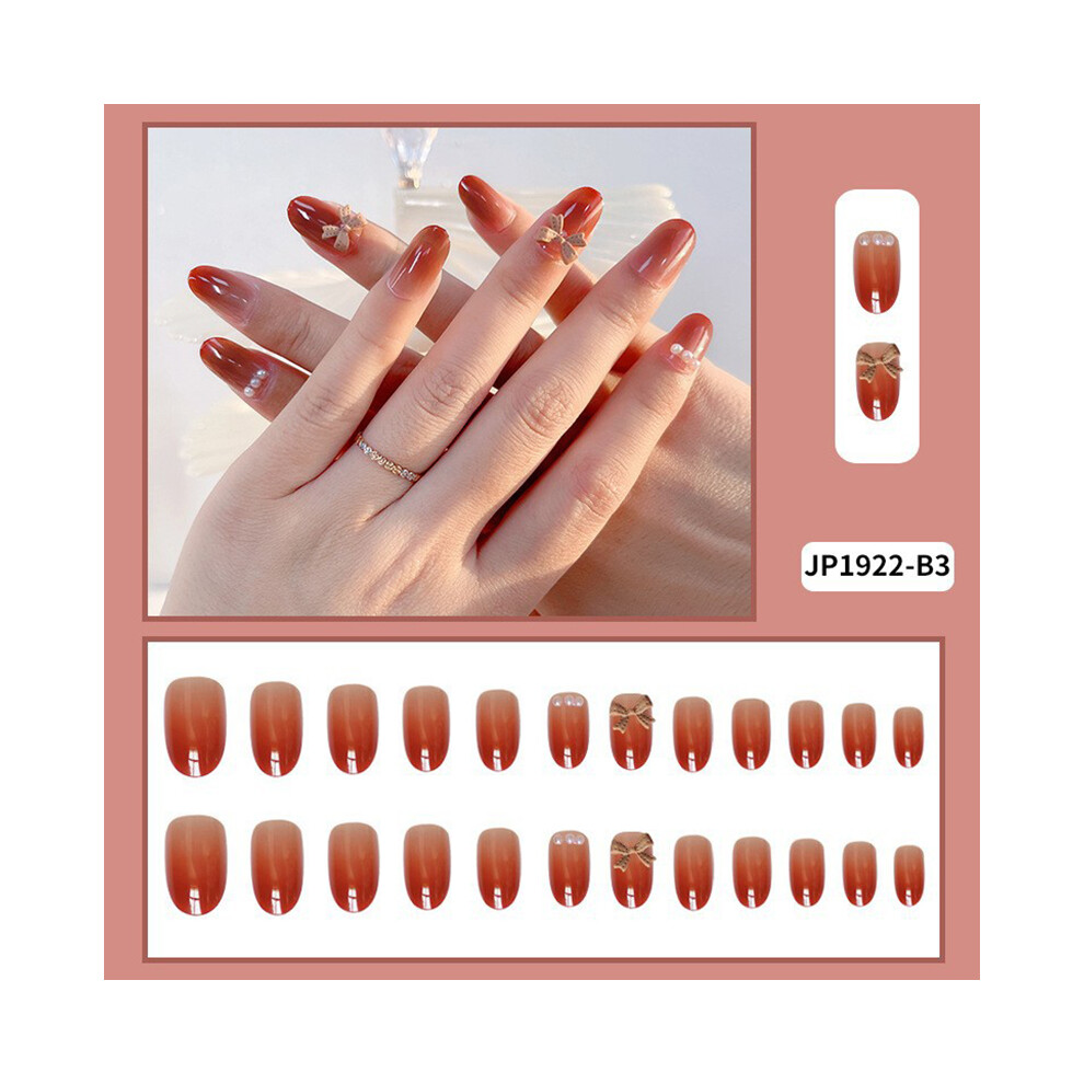 Dachuang Beauty 24Pcs Ballet Nails With Bow Decor & Jelly Gel