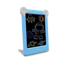 (Blue) Luminous drawing board with LED drawing pen children's sketch mat gift new children's drawing toy