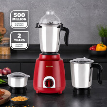 GEEPAS 600W 3-in-1 Mixer Grinder, Stainless Steel Jars & Blades