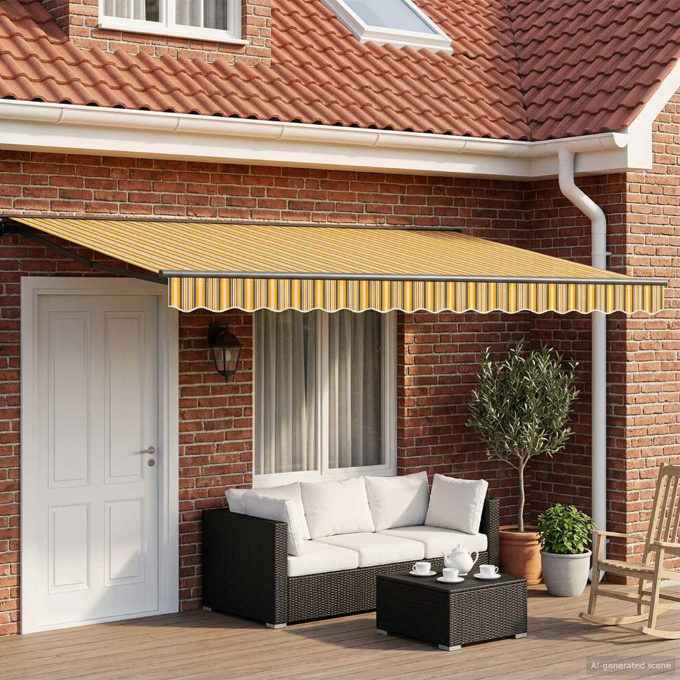 Vidaxl Manual Awning Frame With Leds 4.5 X 3.5 M