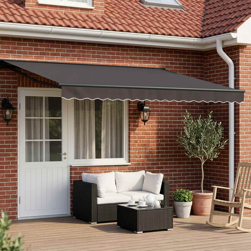 Vidaxl Manual Retractable Awning Anthracite 5 X 3.5 M