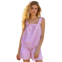 (XL, Purple) Women Summer 2 Piece Outfits Stylish Solid Color Sleeveless Square Neck Tops and Elastic Waist Shorts Set
