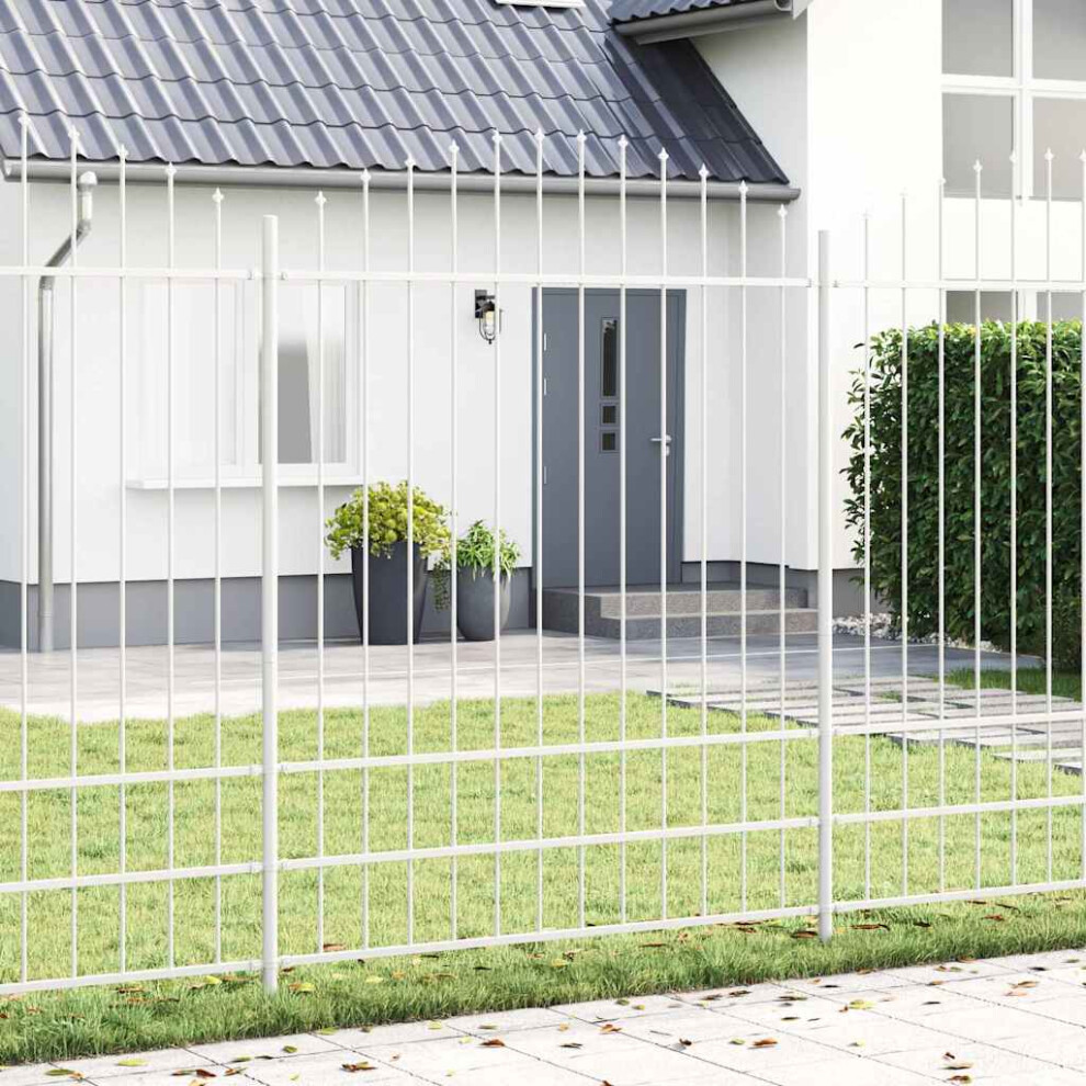 Vidaxl Garden Fence 2 Pcs White 170 X 225 Cm Powder-Coated Steel