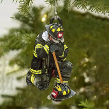 (A) Feuerwehr-Anhänger mit Lanyard - Weihnachtsschmuck