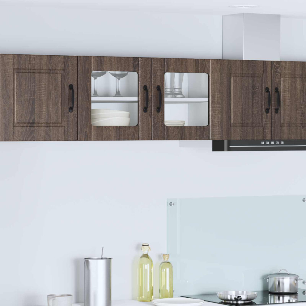 Vidaxl Wall Glass Cabinet Porto Brown Oak 80 X 31 X 40 Cm 8721359461732