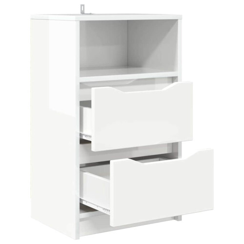 VidaXL vidaXL Bedside Table High Gloss White 40 x 30 x 467 cm Engineered Wood 1