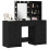 VidaXL vidaXL Dressing Table with Mirror Lights 3 pcs Black Engineered wood 2