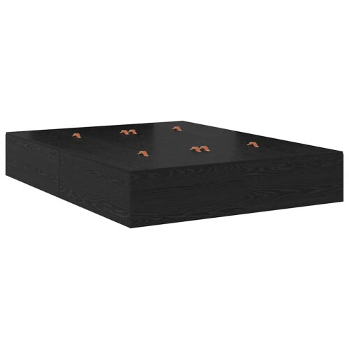 VidaXL vidaXL Storage Bed Frame Black Oak 135 x 190 cm Engineered Wood 2