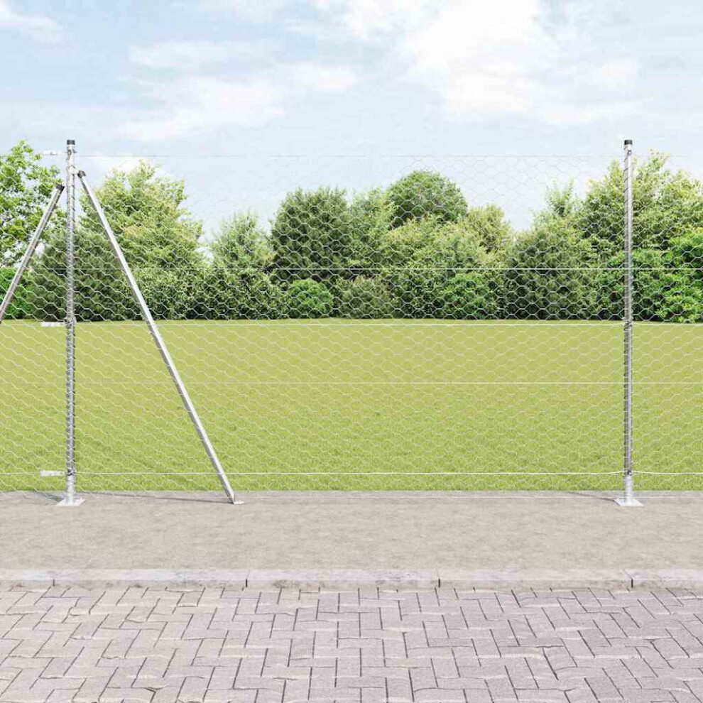 Vidaxl Welded Wire Fence With Concrete Base 100 X 1.6 M (W X H)