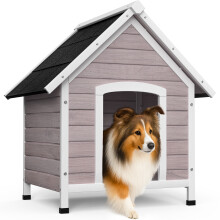 VOUNOT Dog House Outdoor Durable Pet Shelter, 72x65x83cm, Grey