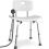VOUNOT Adjustable Shower Stool w/Backrest Bath Seat Max Load 136 kg, White 1