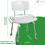 VOUNOT Adjustable Shower Stool w/Backrest Bath Seat Max Load 136 kg, White 3