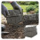 VOUNOT Lawn Edgnig Border 5.35m, Stone Effect Plastic Edging 35pcs, Grey 1