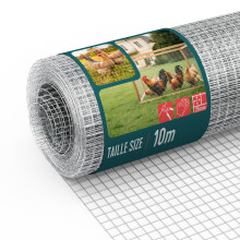 VOUNOT Galvanised Wire Mesh Roll 0.5x10m 25mm Garden Fencing