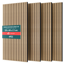 VOUNOT 4 Pack Acoustic Panels 120x60cm MDF Slat Wall Panels, Light Oak
