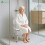 VOUNOT Adjustable Shower Stool w/Backrest Bath Seat Max Load 136 kg, White 7