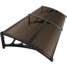 VOUNOT 200x80cm Front Door Canopy Porch Outdoor Awning, Patio Rain Shelter, Brown