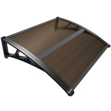 VOUNOT 100x80cm Front Door Canopy Porch Outdoor Awning, Patio Rain Shelter, Brown