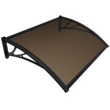 VOUNOT 100x80cm Front Door Canopy Porch Outdoor Awning, Patio Rain Shelter, Brown