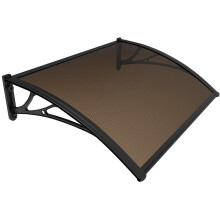 VOUNOT 120x80cm Front Door Canopy Porch Outdoor Awning, Patio Rain Shelter, Brown