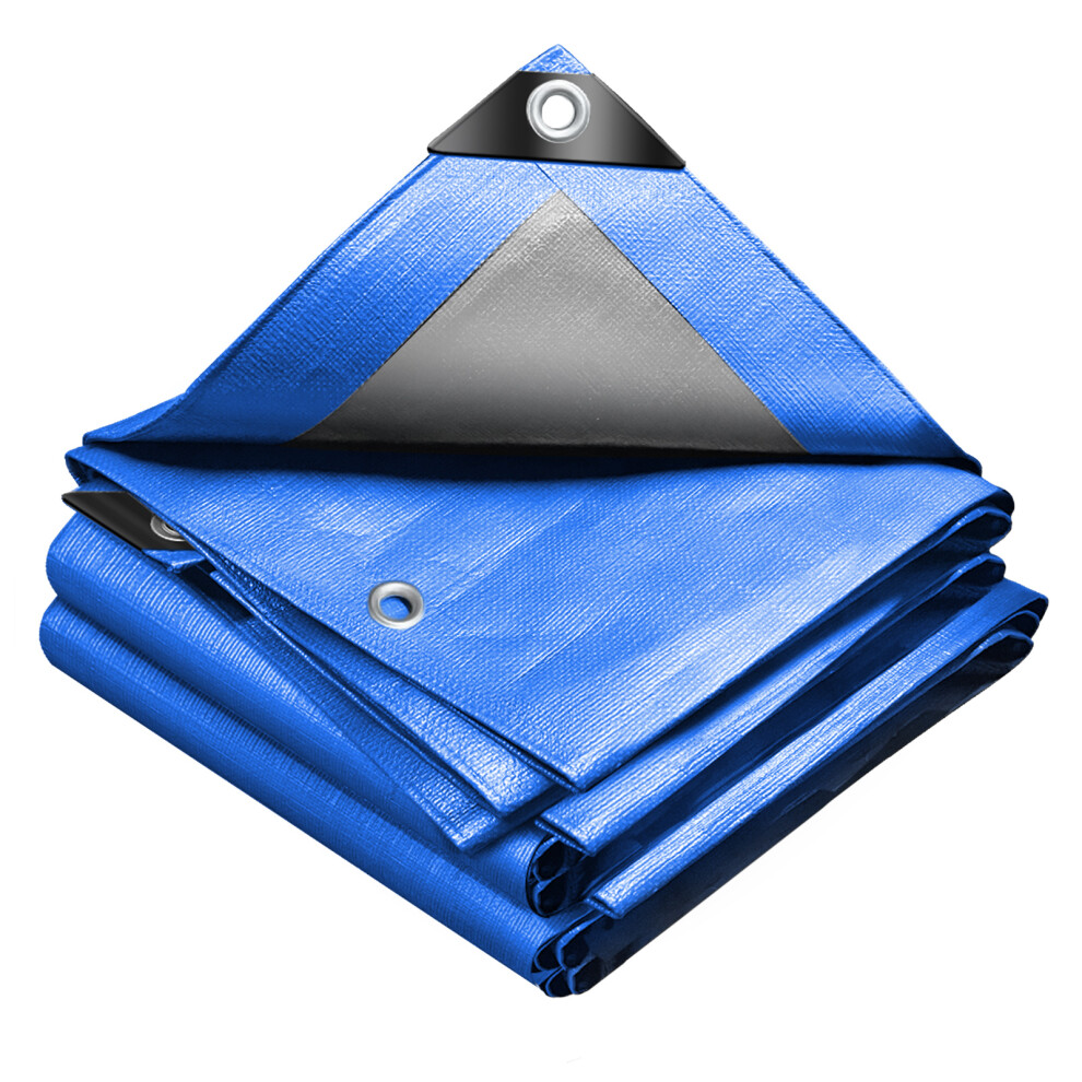 Vounot 4X8m Tarpaulin Heavy Duty 240 G/Mè Waterproof Tarp Blue 6977999843120