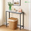 VOUNOT Slim Console Table, Metal Frame Entryway Table, 75x24x75 cm, White 2