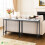 VOUNOT Slim Console Table, Metal Frame Entryway Table, 75x24x75 cm, White 6